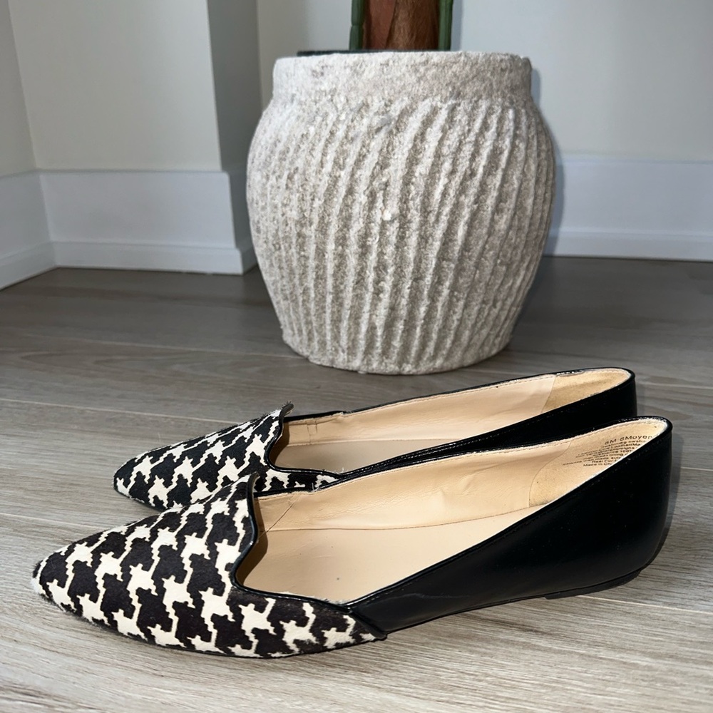 Nine West Black Houndstooth Abay Loarer Flats, Size 8 - Picture 3 of 5